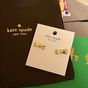 kate spade Gold Bow Stud Earrings - Small Bow Design with Dustbag included